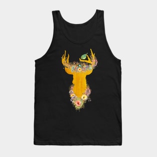 Enchanted Forest, golden buck, birds nest, flowers, bird Tank Top